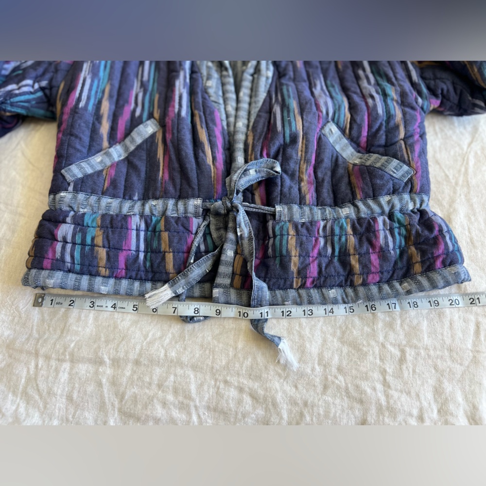 NWT MOTHER Dreamweaver Quilted Jacket Artist in Residence Blue Multi Size Small - Picture 12 of 12